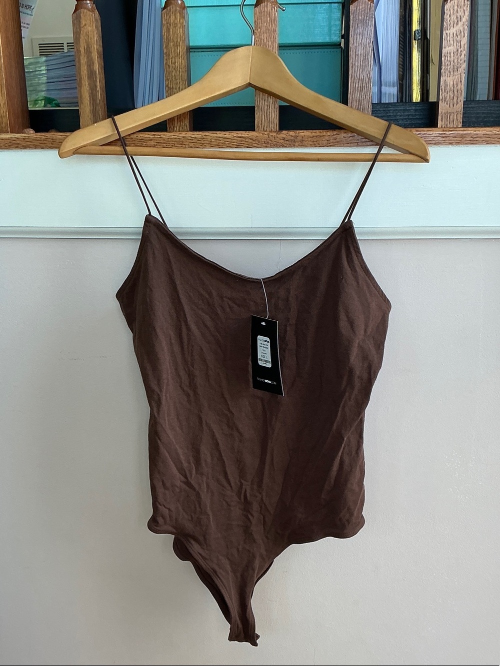 Fashion Nova Chocolate Brown Spaghetti-Strap Bodysuit